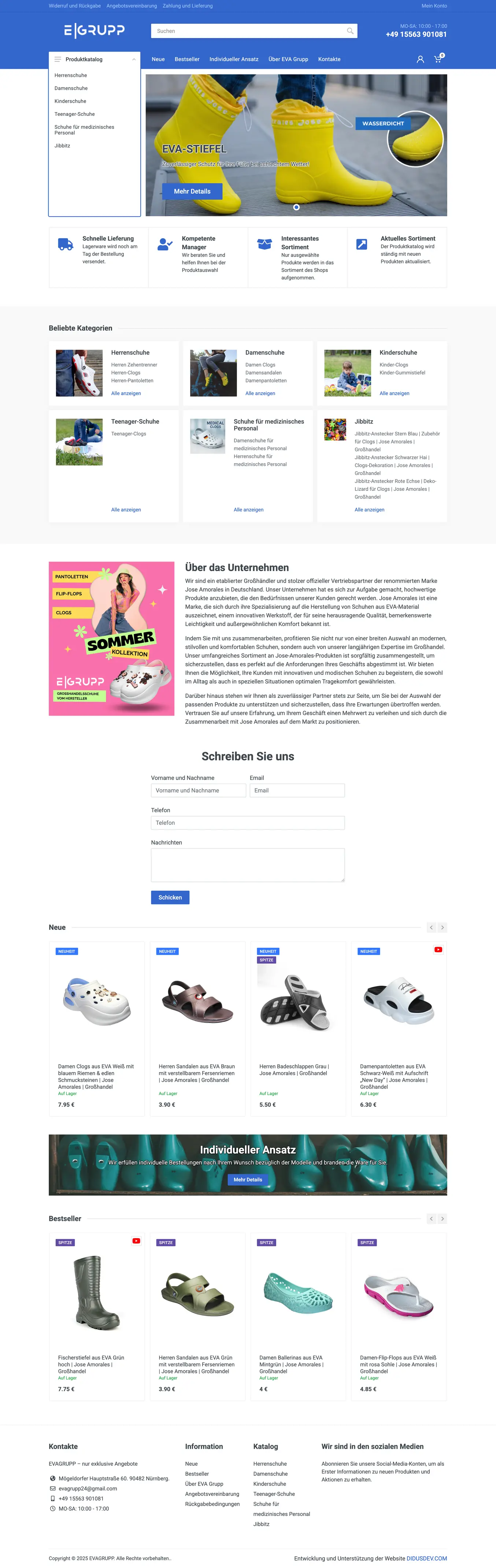 Главная страница EVA Grupp