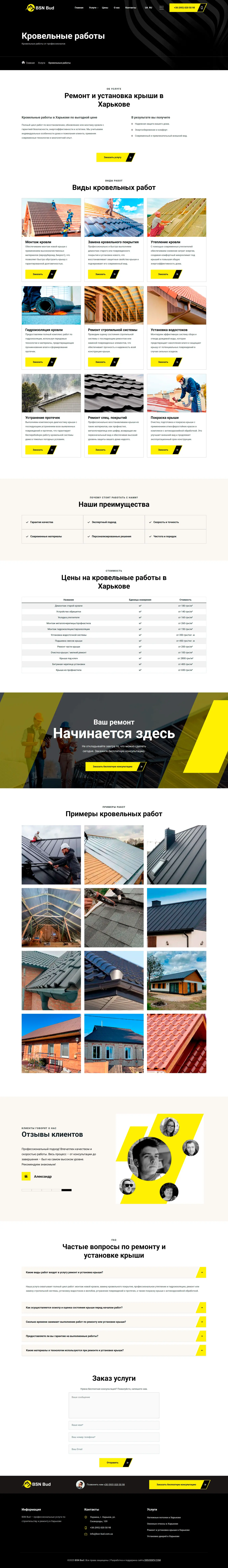 Страница с услугой BSN Bud